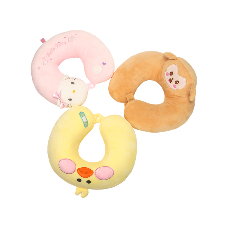 Zvířecí plyšové polštářky na krk ve tvaru U