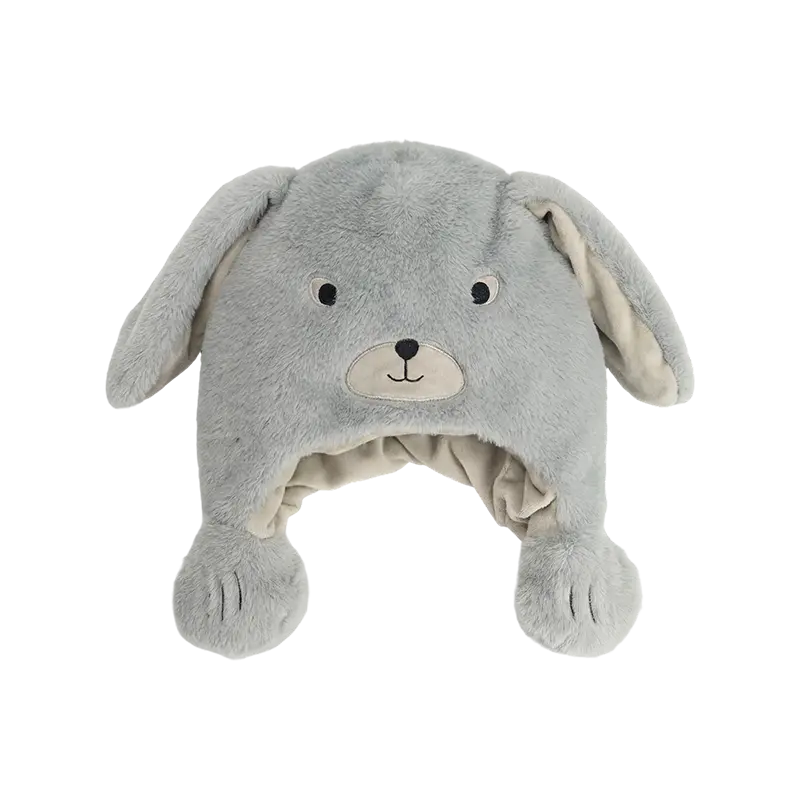 Měkký šedý plyšový klobouk zajíčka